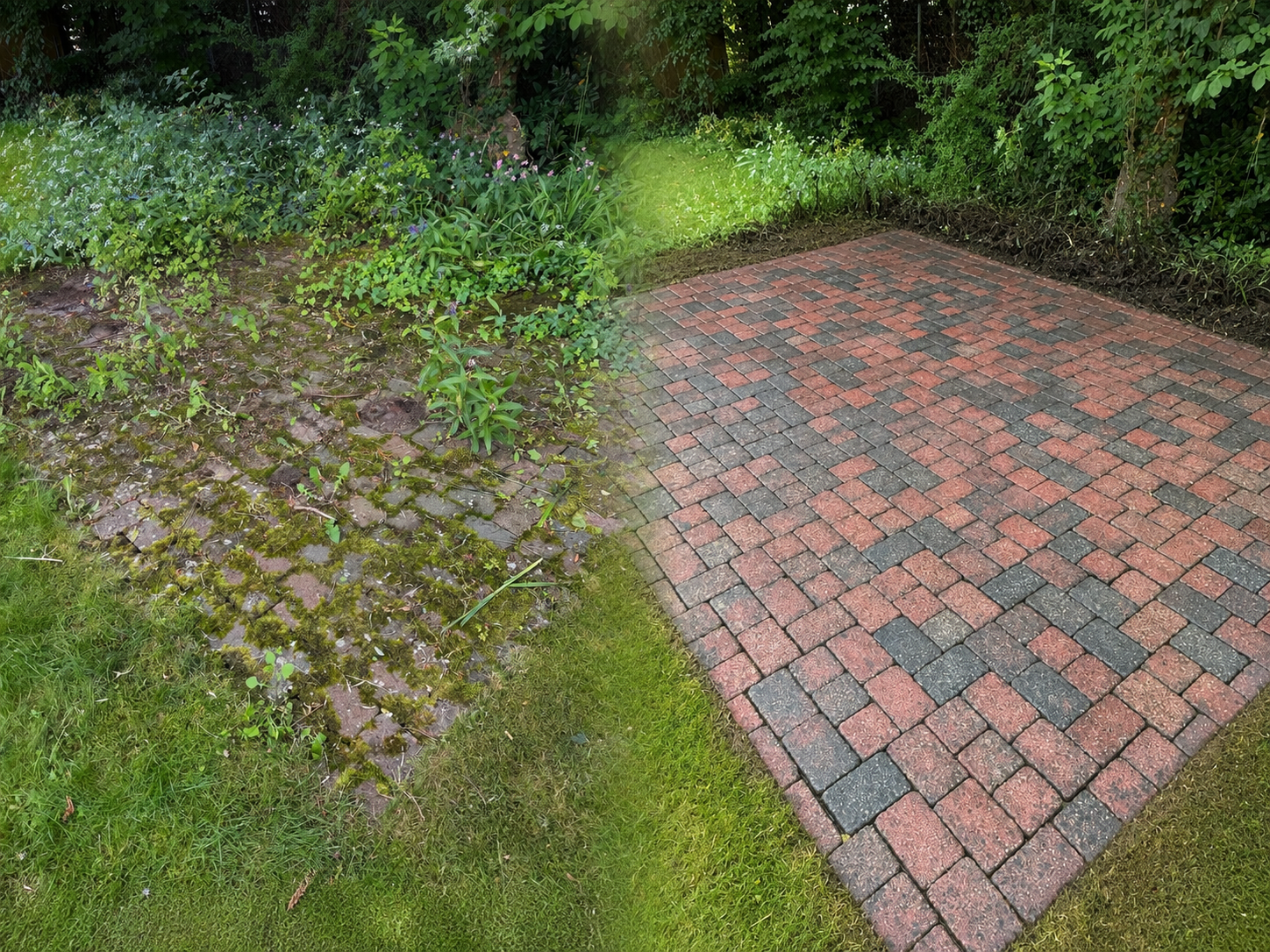 Vorher und Nachher: Terrassenpflaster